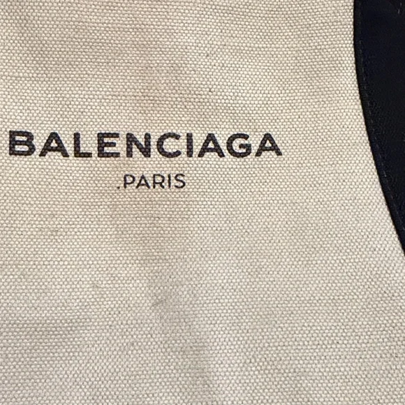 Cotton Canvas Satin Calfskin S Navy Cabas Natural Black - Picture 4 of 10